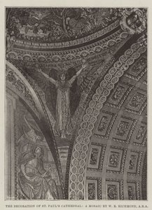 Utsmyckningen av St Pauls Cathedral, en mosaik av W B Richmond, ARA av English Photographer