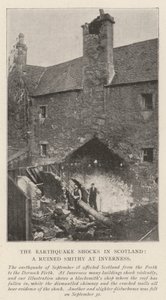 Jordbävningschocken i Skottland, en förstörd smedja i Inverness av English Photographer