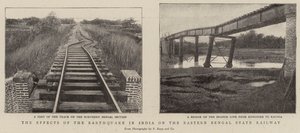 Effekterna av jordbävningen i Indien på Eastern Bengal State Railway av English Photographer