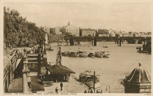Banvallen från Westminster Bridge Steps, London av English Photographer