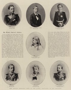 De tyska kejsarna besöker drottningen, porträtt av hans barn av English Photographer