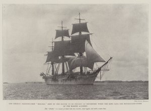 Det tyska träningsfartyget Moltke, skickat av kejsaren för att vara närvarande i Devonport när kungen lägger grundstenen för Marine Academy av English Photographer