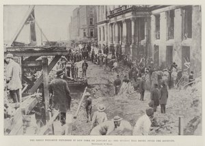 The Great Dynamite Explosion i New York den 27 januari, Murray Hill Hotel efter olyckan av English Photographer