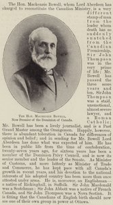 Den ärade Mackenzie Bowell, ny premiärminister för Dominion of Canada av English Photographer