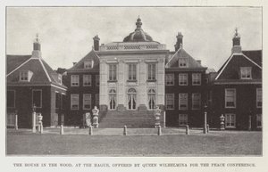 Huset i skogen, i Haag, som erbjuds av drottning Wilhelmina för fredskonferensen av English Photographer