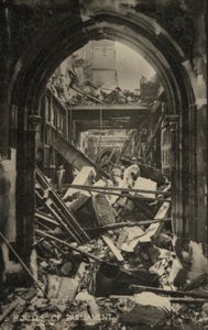 Parlamentets hus, London, som visar bombskador under andra världskriget (b/w foto) av English Photographer
