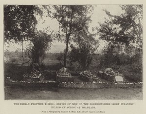 Indian Frontier Rising, Graves of Men of the Somersetshire Light Infantry dödade i aktion vid Shabkadr av English Photographer