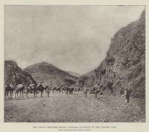 Indian Frontier Rising, västra ingången till Khyber-passet av English Photographer