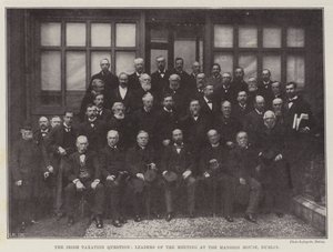 Den irländska skattefrågan, ledare för mötet i Mansion House, Dublin av English Photographer