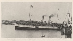 Islander, flaggskepp från den kanadensiska Stillahavs-Alaskanlinjen, förliste av ett isberg utanför Juneau, Alaska, 16 augusti av English Photographer