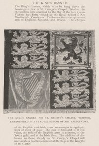 The Kings Banner for St Georges Chapel, Windsor, broderad av Royal School of Art Needlework av English Photographer