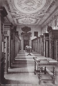 The Library Queens College, Oxford av English Photographer