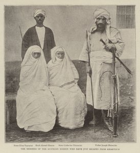 Medlemmarna av den österrikiska missionen som just har rymt från Khartoum av English Photographer