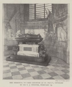 Memorial till Lord Leighton vid St Pauls, avtäckt av Sir E J Poynter, 19 februari av English Photographer