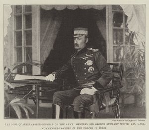 Arméns nya kvartermästare-general, general Sir George Stewart White, VC, GCB, överbefälhavare för styrkorna i Indien av English Photographer