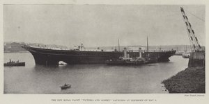 Den nya kungliga yachten Victoria och Albert sjösattes i Pembroke den 9 maj av English Photographer