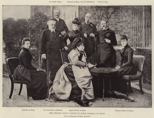 Familjen Orleans besöktes av drottning Isabella av Spanien av English Photographer