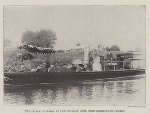 Prinsen av Wales vid Penton Hook Lock, nära Chertsey-on-Thames av English Photographer