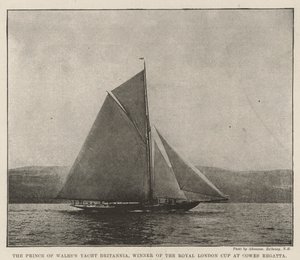 Prince of Wales Yacht Britannia, vinnare av Royal London Cup vid Cowes Regatta av English Photographer