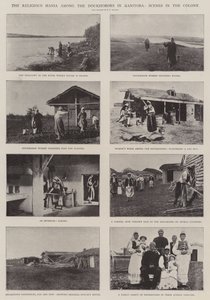 Den religiösa manin bland Doukhoborerna i Manitoba, scener i kolonin