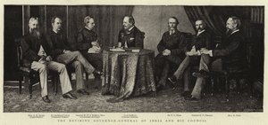 Indiens avgående generalguvernör och hans råd av English Photographer