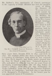 Reverend Canon J Armitage Robinson, ny dekanus i Westminster av English Photographer