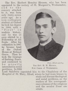Pastor H H Henson, New Canon of Westminster av English Photographer