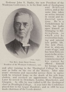 Pastor John Shaw Banks, president för Wesleyan Conference, 1902 av English Photographer