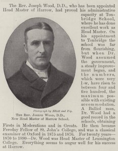 Pastor Joseph Wood, DD, ny rektor för Harrow School