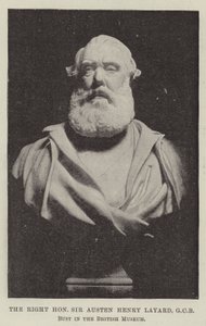 Rätten ärade Sir Austen Henry Layard, GCB, byst i British Museum av English Photographer