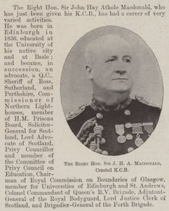 Den rätte ärade Sir J H A Macdonald, skapade KCB av English Photographer