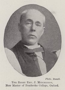 Den högra pastor J Mitchinson, ny magister vid Pembroke College, Oxford av English Photographer