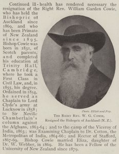 Den högra pastor W G Cowie, avgick från biskopsrådet i Auckland (Nya Zeeland) av English Photographer