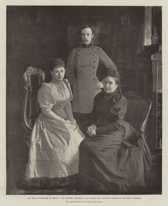 Det kungliga bröllopet i Berlin, kejsarinnan Fredrik och prinsen och prinsessan Fredrik Karl av Hessen av English Photographer