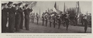 Det kungliga besöket i västra England, kungarnas ankomst till Britannia Royal Naval College, 7 mars av English Photographer