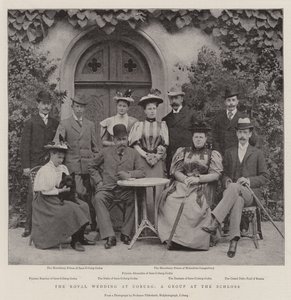 Det kungliga bröllopet i Coburg, en grupp på slottet av English Photographer