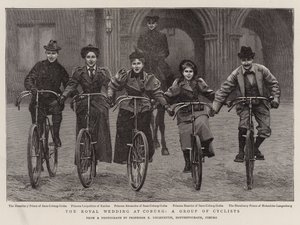 Det kungliga bröllopet i Coburg, en grupp cyklister av English Photographer