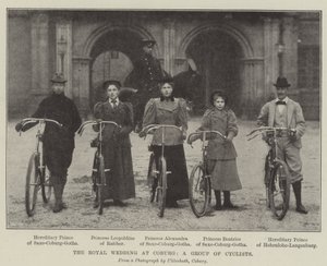 Det kungliga bröllopet i Coburg, en grupp cyklister av English Photographer