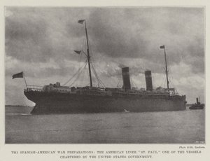 De spansk-amerikanska krigsförberedelserna, American Liner St Paul, ett av fartygen chartrade av USA:s regering av English Photographer