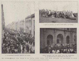 Det spansk-amerikanska kriget, scener i Las Palmas, Grand Canary, som nu befästs och försörjs av Spanien av English Photographer