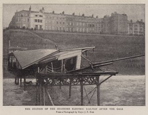 Stationen för Seashore Electric Railway efter stormen av English Photographer