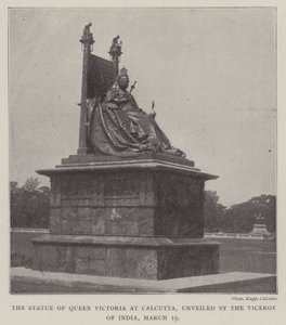 Statyn av drottning Victoria i Calcutta, avtäckt av Indiens vicekonung, 19 mars av English Photographer