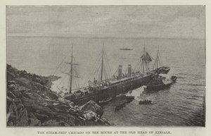 Steam-Ship Chicago on the Rocks vid Old Head of Kinsale av English Photographer