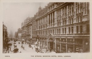 The Strand, Hotel Cecil, London (svart/vitt foto) av English Photographer