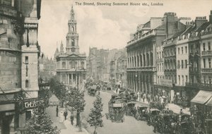 The Strand, som visar Somerset House och St Clement Danes, London av English Photographer
