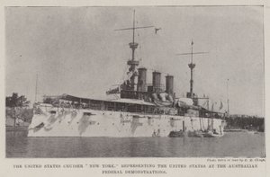United States Cruiser New York, som representerar USA vid de australiensiska federala demonstrationerna av English Photographer