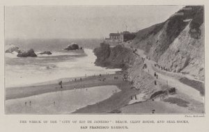 Vraket av staden Rio de Janeiro, stranden, Cliff House och Seal Rocks, San Franciscos hamn av English Photographer