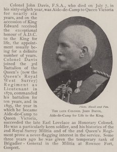 Den bortgångne översten John Davis, Aide-de-Camp för livet till kungen av English Photographer