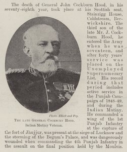 Den avlidne general Cockburn Hood, indisk myteriveteran av English Photographer