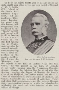 Den bortgångne general JW S Smith av English Photographer